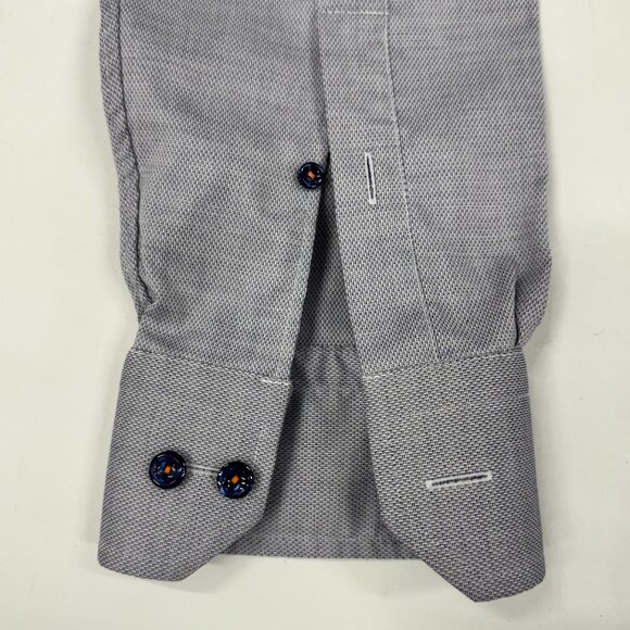 Eton Slim-Fit Grey Cotton Dress Shirt - Picture 2 of 7